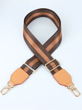 Brown Stripe Wide Adjustable Replacement Shoulder/Crossbody Strap